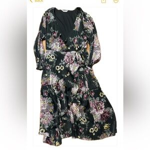Lauren Conrad Dark Floral Long Sleeve Dress
